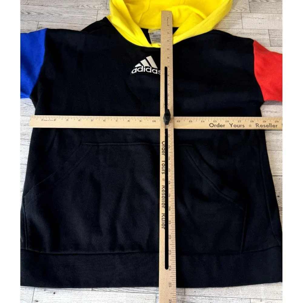 Adidas Hoodie Youth LARGE 14 Multicolor Colorblock Freestyle Pullover Sweatshirt